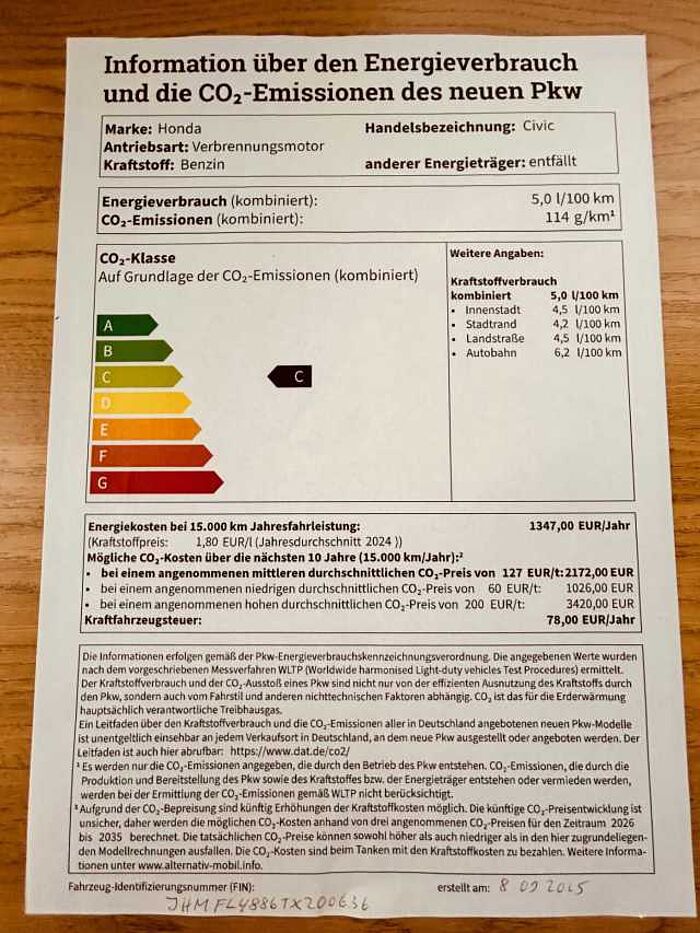 Honda Civic e:HEV 2.0 i-MMD Hybrid Advance