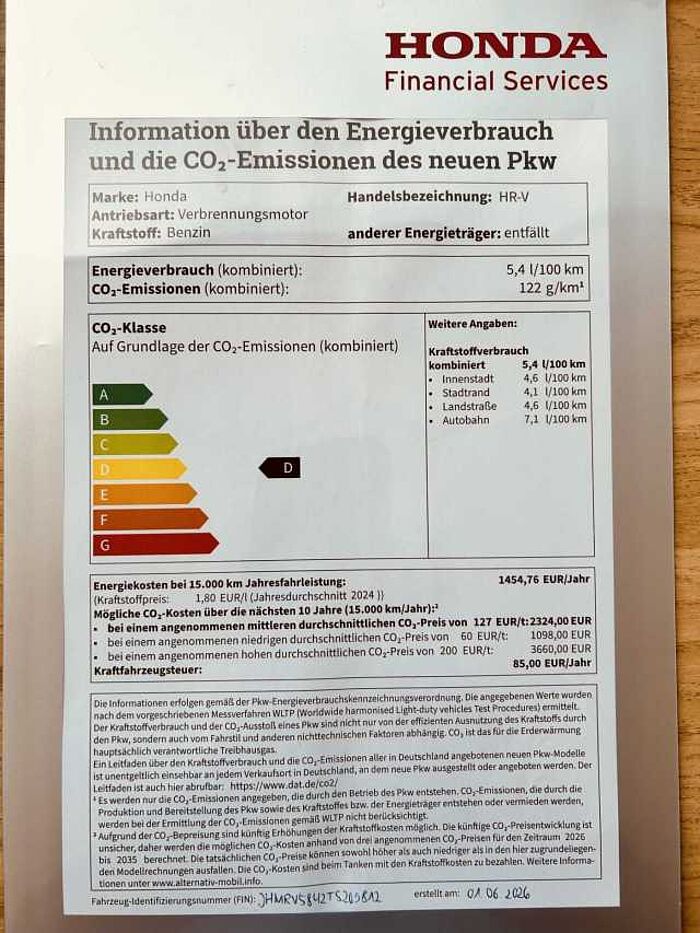 Honda HR-V Hybrid e:HEV 1.5 i-MMD Advance